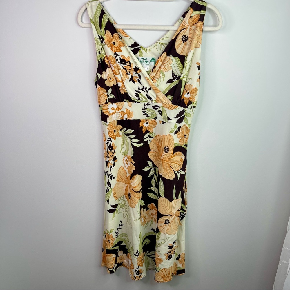 Vintage Two Palms Hawaiian Tea Length Dress Size M
